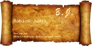 Babics Judit névjegykártya